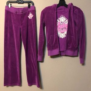 Juicy Couture Purple Velour Hoodie Tracksuit